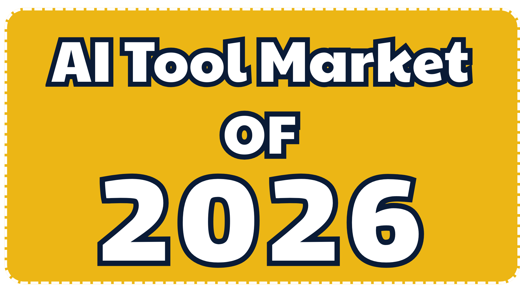 Bold text reading AI Tool Market of 2026 introducing a guide to the best free AI visibility checkers and scanners available for small businesses